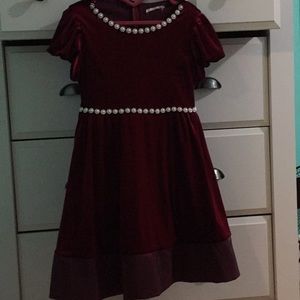 Girls, size 8, dark red velvet holiday dresss